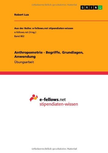 Cover for Lux · Anthropometrie - Begriffe, Grundlag (Book) [German edition] (2011)