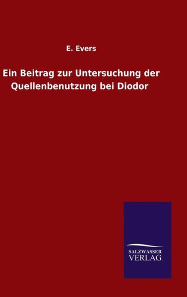 Cover for Evers · Ein Beitrag zur Untersuchung der (Buch) (2015)