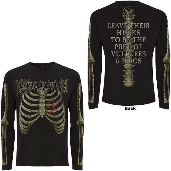 Cradle Of Filth Unisex Long Sleeve T-Shirt: Skeleton (Back & Sleeve Print) - Cradle Of Filth - Marchandise -  - 5056187768610 - 