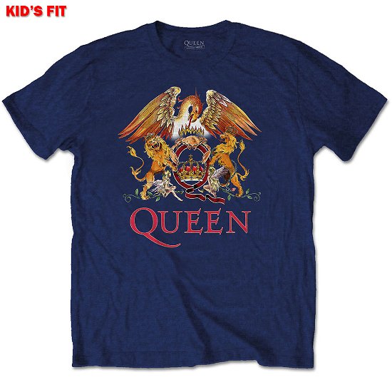 Cover for Queen · Queen Kids T-Shirt: Classic Crest (3-4 Years) (T-shirt) [size 3-4yrs] [Blue - Kids edition]