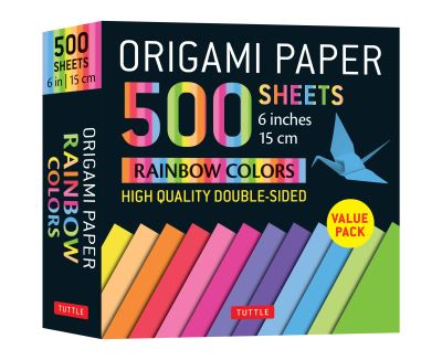 Cover for Tuttle Publishing · Origami Paper 500 sheets Rainbow Colors 6&quot; (15 cm): Tuttle Origami Paper: Double-Sided Origami Sheets Printed with 12 Color Combinations (Instructions for 5 Projects Included) (Stationery) (2021)