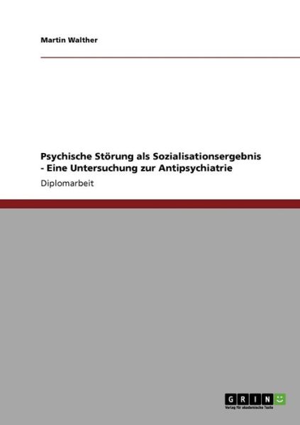 Cover for Walther · Psychische Störung als Sozialis (Book) [German edition] (2013)