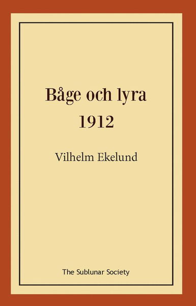 Cover for Vilhelm Ekelund · Båge och lyra 1912 (Paperback Book) (2020)