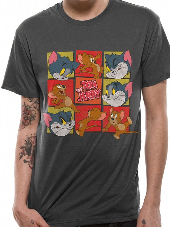 Cover for Tom And Jerry · TOM AND JERRY - T-Shirt IN A TUBE- Squares (MERCH) [size L] (2019)