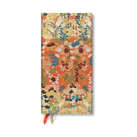 Kara-ori (Japanese Kimono) Slim 12-month Horizontal Hardback Dayplanner 2025 (Elastic Band Closure) - Japanese Kimono - Paperblanks - Bøger - Little, Brown Book Group - 9781408757611 - 16. juli 2024