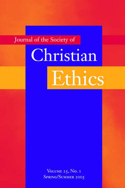 Cover for Christine E Gudorf · Journal of the Society of Christian Ethics: Spring / Summer 2005, volume 25, no. 1 (Paperback Bog) (2005)