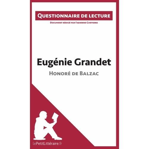 Cover for Fabienne Gheysens · Eugénie Grandet d'Honoré de Balzac (Questionnaire de lecture) (Paperback Book) (2015)