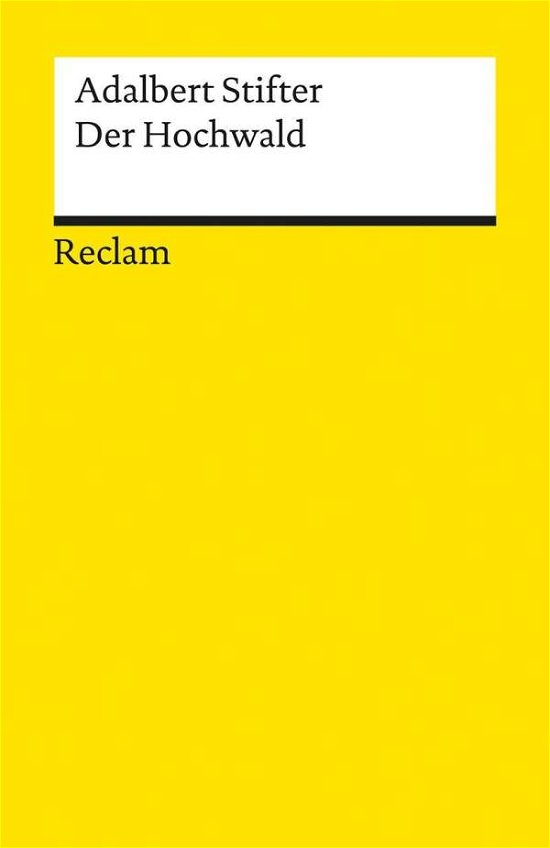 Cover for Adalbert Stifter · Reclam UB 03861 Stifter.Hochwald (Bok)