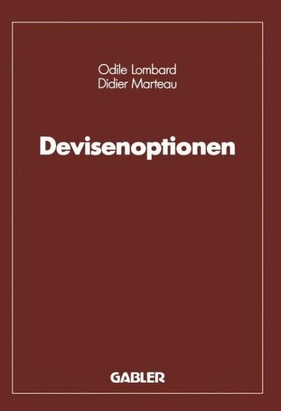Cover for Odile Lombard · Devisenoptionen (Taschenbuch) [Softcover Reprint of the Original 1st 1990 edition] (2012)