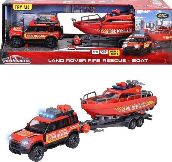 Land Rover Fire Rescue W. Boat (213716001038Â ) - Majorette - Gadżety -  - 3467452073612 - 