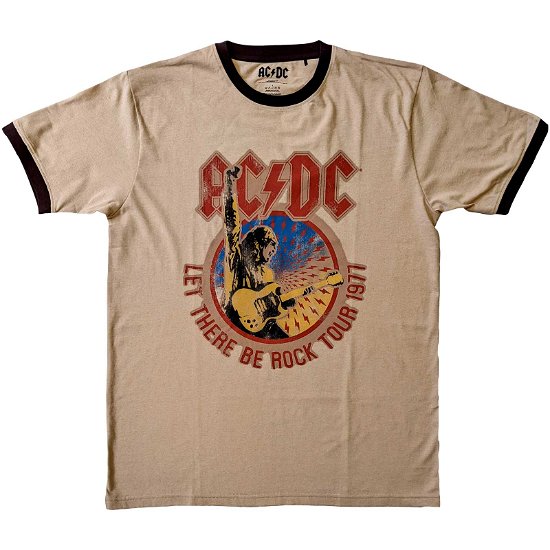 AC/DC Unisex Ringer T-Shirt: Let There Be Rock Tour '77 - AC/DC - Koopwaar -  - 5056561070612 - 