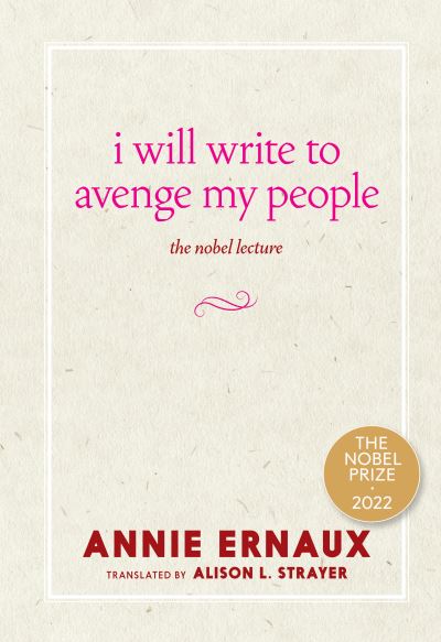 Cover for Annie Ernaux · I Will Write to Avenge My People (Buch) (2023)