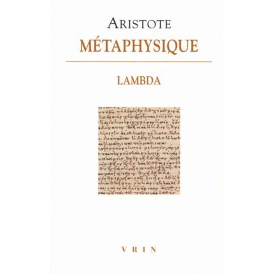 Cover for Aristote · Metaphysique Lambda (Paperback Book) (2019)