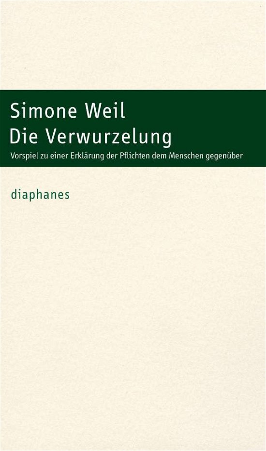 Cover for Simone Weil · Weil:verwurzelung (Bok)