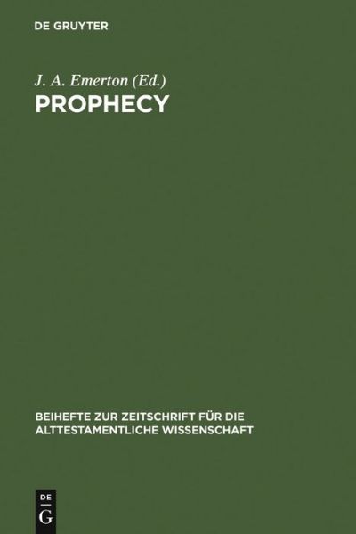 Cover for J a Emerton · Prophecy (Book) (1980)
