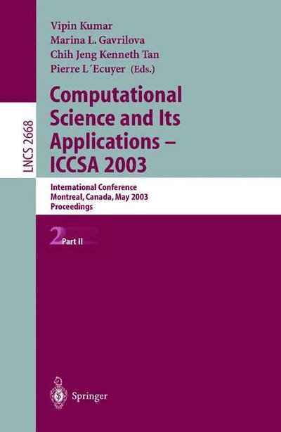 Cover for Vipin Ed Kumar · Computational Science and Its Applications, Iccsa 2003: Proceedings - Lecture Notes in Computer Science (Pocketbok) (2003)