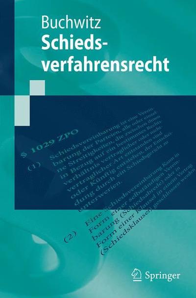 Cover for Wolfram Buchwitz · Schiedsverfahrensrecht (Book) [1. Aufl. 2019 edition] (2019)