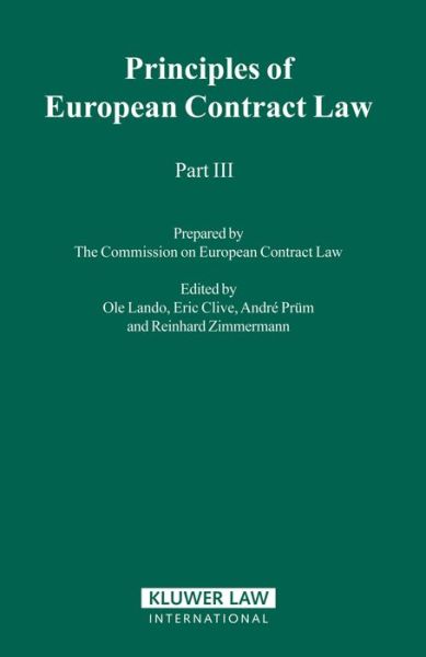 Cover for Ole Lando · Principles of European Contract Law - Part III (Hardcover Book) (2003)