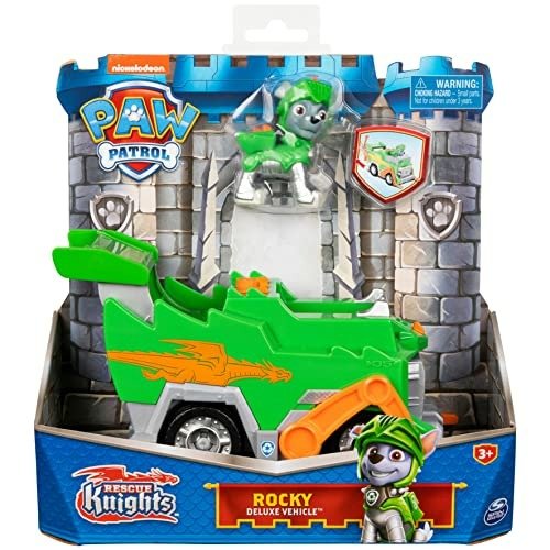 Paw Patrol Rescue Knights Rocky Deluxe Vehicle - Paw Patrol - Merchandise - Spin Master - 0778988414613 - 