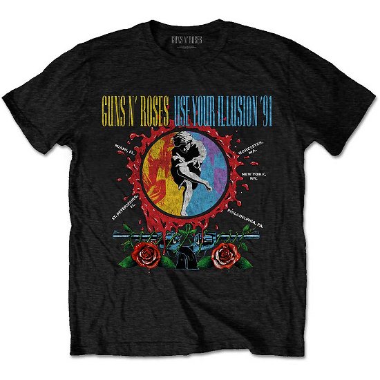 Guns N' Roses Unisex T-Shirt: Use Your Illusion Circle Splat - Guns N Roses - Fanituote -  - 5056561015613 - 