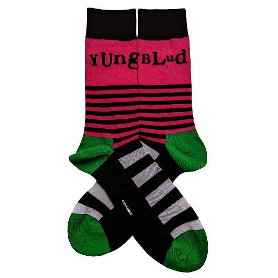 Cover for Yungblud · Yungblud Unisex Ankle Socks: Logo &amp; Stripes (UK Size 7 - 11) (Klær) [size M]