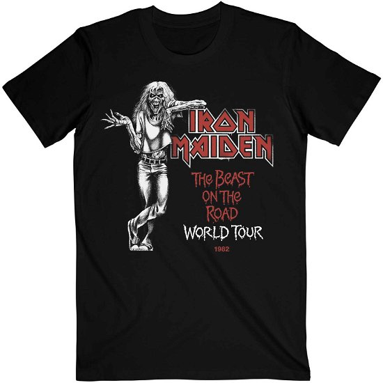 Iron Maiden Unisex T-Shirt: Beast Over Hammersmith World Tour '82 - Iron Maiden - Merchandise -  - 5056561057613 - 