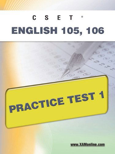 Cover for Sharon Wynne · Cset English 105, 106 Practice Test 1 (Taschenbuch) (2011)