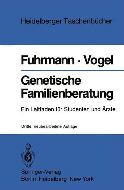 Cover for Walter Fuhrmann · Genetische Familienberatung - Heidelberger Taschenbucher (Paperback Book) [3., neubearb. Aufl. edition] (1982)
