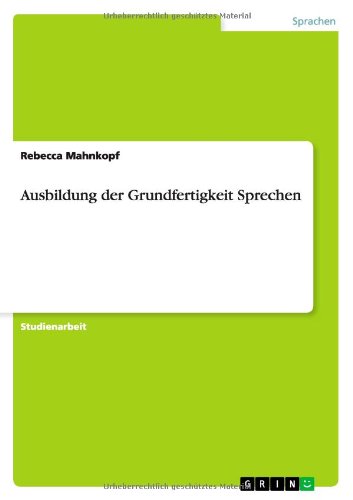 Cover for Mahnkopf · Ausbildung der Grundfertigkeit (Book) [German edition] (2012)