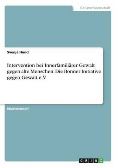 Cover for Hund · Intervention bei Innerfamiliärer G (Buch)