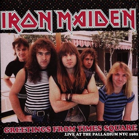 Cover for Iron Maiden · Greetings From Times Square - Live At The Palladium NYC 1982 (Yellow Marble Vinyl) (LP)