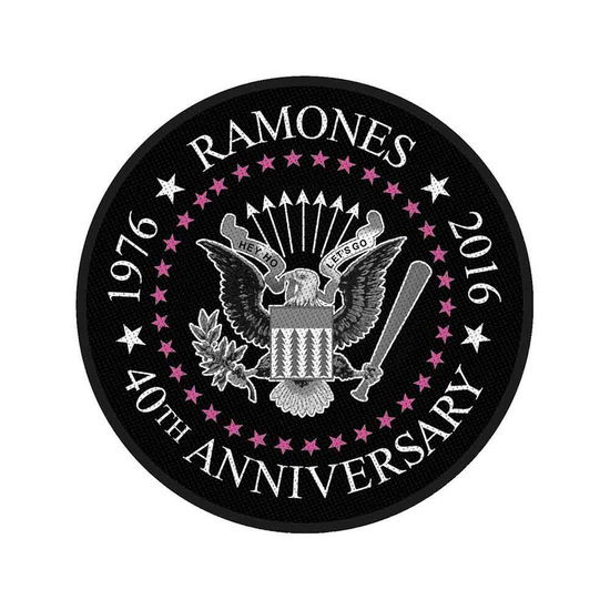 Ramones Standard Woven Patch: 40th Anniversary (Retail Pack) - Ramones - Merchandise - PHD - 5055339771614 - 19. august 2019