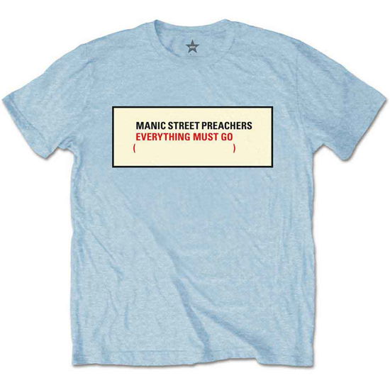 Cover for Manic Street Preachers · Manic Street Preachers Unisex T-Shirt: Everything Must Go (Blue) (T-shirt) [size S] [Blue - Unisex edition] (2016)