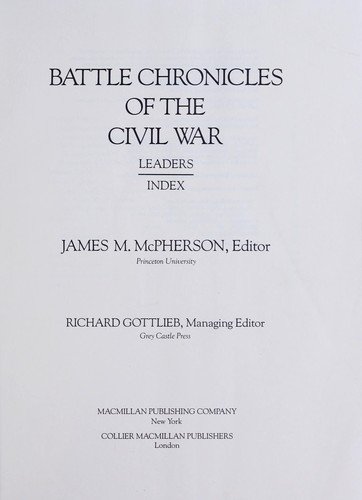 Cover for James M. McPherson · Battle Chronicles of the Civil War/6 Vol Set (Bog) (1989)