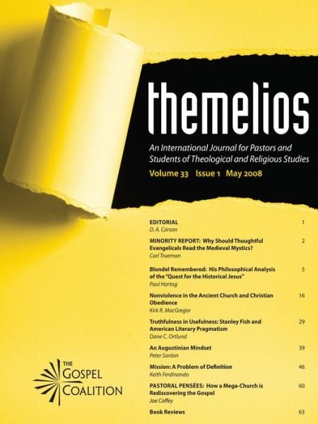 Cover for D a Carson · Themelios, Volume 33, Issue 1 (Taschenbuch) (2015)