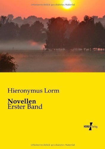 Cover for Hieronymus Lorm · Novellen: Erster Band (Paperback Book) [German edition] (2019)