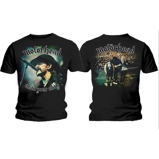 Motorhead Unisex T-Shirt: Clean Your Clock Colour (Back Print) - Motörhead - Merchandise - Global - Apparel - 5055979950615 - 