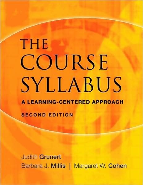 Cover for Grunert O'Brien, Judith (Center for Instructional Development, Syracuse University) · The Course Syllabus: A Learning-Centered Approach - JB - Anker (Paperback Book) [2nd edition] (2008)
