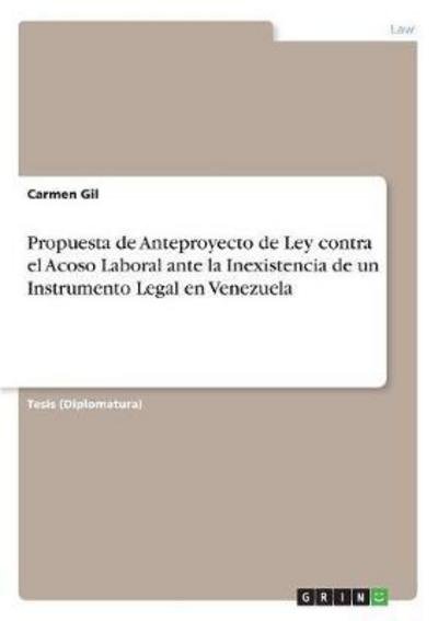 Cover for Gil · Propuesta de Anteproyecto de Ley co (Bog) (2017)