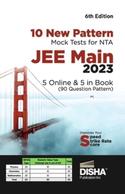 Cover for Disha Experts · 10 New Pattern Mock Tests for Nta Jee Main 20235 Online &amp; 5 in Book (90 Question Pattern) 6th Edition | Physics, Chemistry, Mathematicspcm | Optional Questions | Numeric Value Questions Nvqs | 100% So (Paperback Bog) (2022)