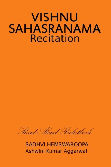 Cover for Aggarwal Ashwini Kumar Aggarwal · Vishnu Sahasranama Recitation (Pocketbok) (2020)