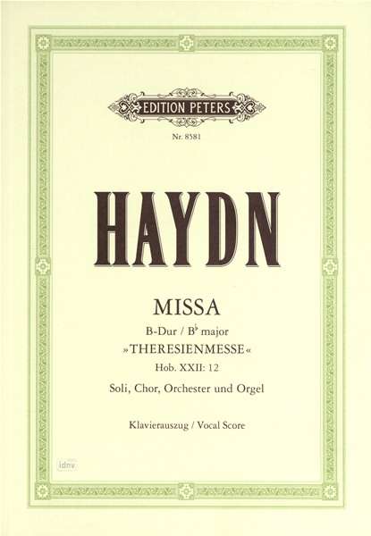 Cover for Haydn · Mass in B flat 'Maria-Theresia Mass' Hob.XXII/12 (Sheet music) (2001)