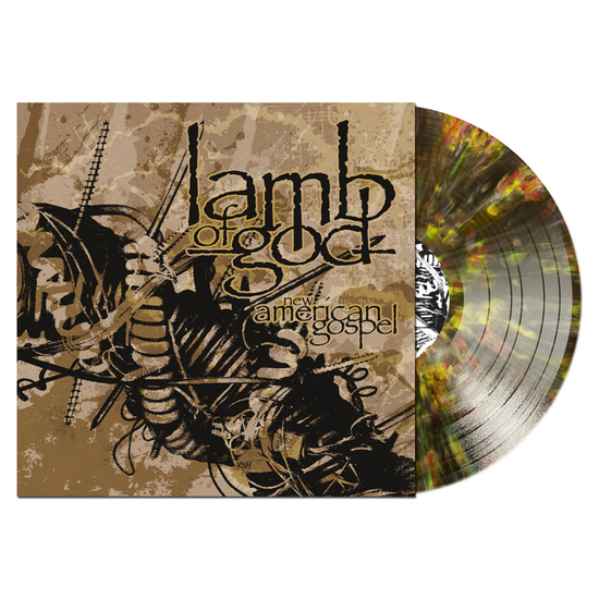 Cover for Lamb Of God · New American Gospel (LP) [Limited Clear Black w/ White &amp; Gold Splatter Vinyl edition] (2025)