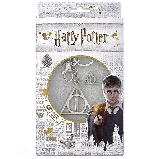 Harry Potter Deathly Hallows Keyring and Pin Set - Harry Potter - Merchandise - CARAT SHOP - 5055583415616 - 