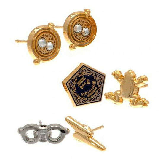 Cover for Harry Potter: Stud Earring Set · Time Turner / Chocolate Frog / Glasses &amp; Lightning Bolt (Set 3 Orecchini) (MERCH) (2023)