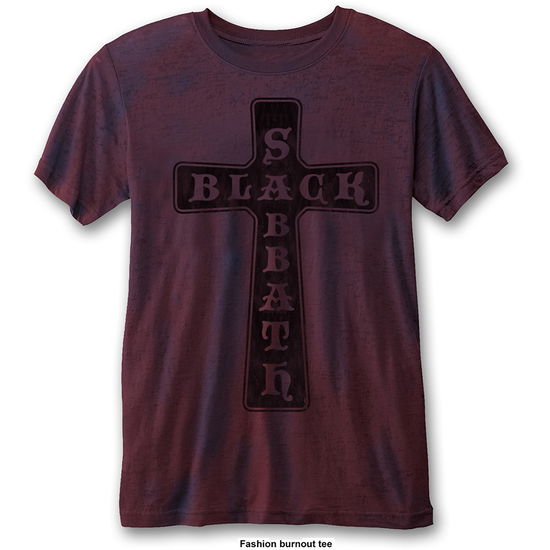 Black Sabbath Unisex T-Shirt: Vintage Cross (Burnout) - Black Sabbath - Koopwaar - Bravado - 5055979982616 - 