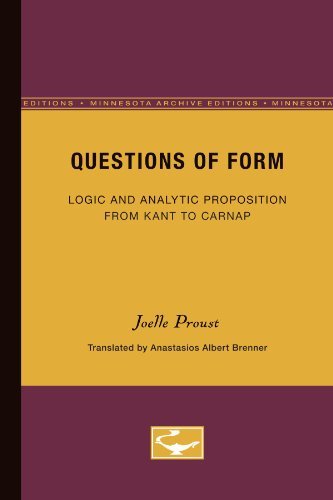 Cover for Joelle Proust · Questions of Form: Logic and Analytic Proposition from Kant to Carnap (Paperback Book) [Minnesota Archive Editions edition] (1989)