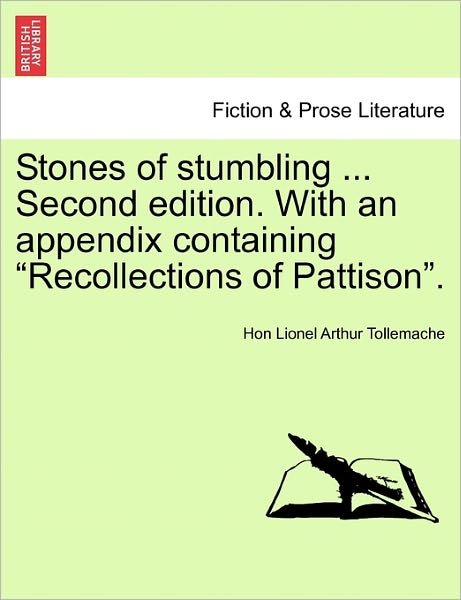 Cover for Hon Lionel Arthur Tollemache · Stones of Stumbling ... Second Edition. with an Appendix Containing (Pocketbok) (2011)