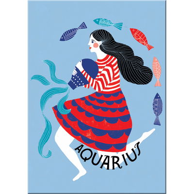 Lisa Congdon for Em & Friends Aquarius Zodiac Magnet - Lisa Congdon - Gadżety - Knock Knock - 9781642446616 - 7 stycznia 2020