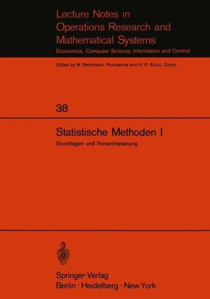 Cover for E Walter · Statistische Methoden - Lecture Notes in Economics and Mathematical Systems (Pocketbok) (1970)